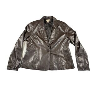 Mountain Lake Faux Leather Jacket Brown Leather Vintage Bomber‎ Women's Size M